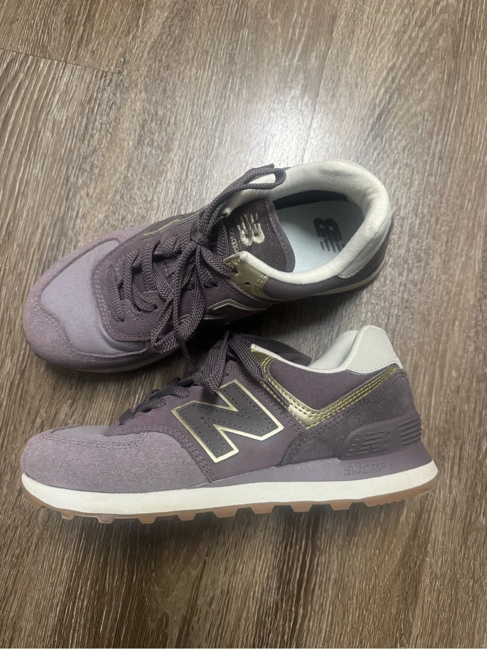 New Balance 574 Purple and Gold